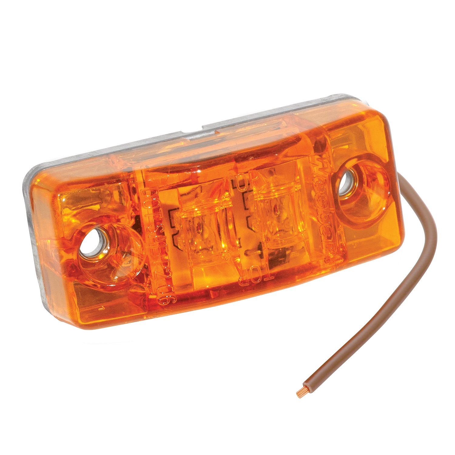 Bargman 42-99-402 Waterproof LED Clearance Light - Amber with Stud Mount and Wire